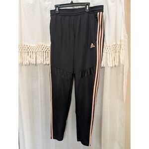 ADIDAS WOMENS TIRO 19 TRACK PANTS SLIM FIT JOGGERS TAPERED BLACK PINK, Medium